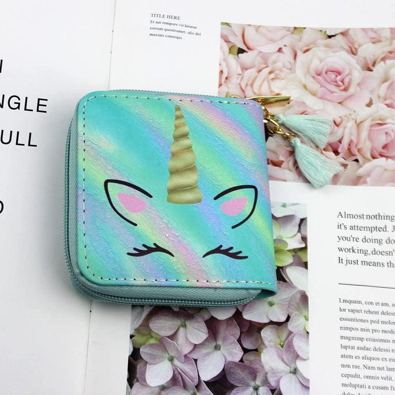 Timlee Cute Rainbow Unicorn Wallet For Girls Kids Zipper Wallet Short Clutch Bag PU Leather Purse,Christmas Gift Women Wallets (0316M) - Image 4